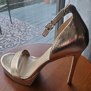 Michael Kors Women's Gold High Strapped Stiletto Heels